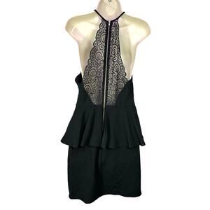 Vintage Y2K Charlotte Russe Large lace halter black dress whimsygoth witchy grun